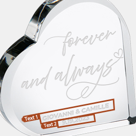 Pre-Designed Forever Valentine Crystal Heart Keepsake